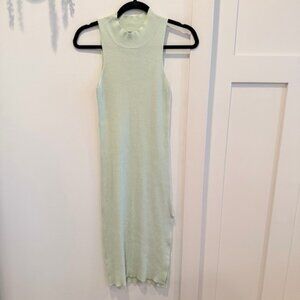 Papermoon Mock Neck Sleeveless Knit Sweater Dress Mint Green Women's Size Small